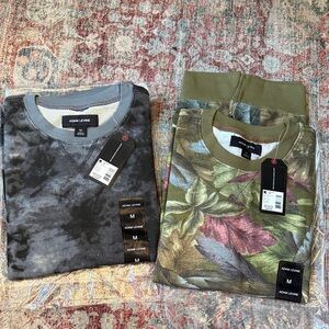 Adam Levine Collection Men's Gray Tie-Dye & Olive Green Leaf Print Sweatshirts